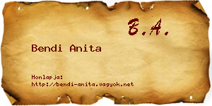Bendi Anita névjegykártya